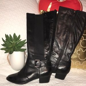 Wide-Calf Giani Bernini Black Leather Boots